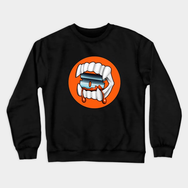 Vampire Fangs Crewneck Sweatshirt by justalanproductions